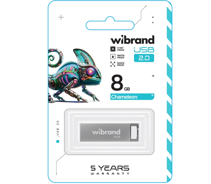 Wibrand USB 2.0 Chameleon 8Gb Silver 144745 фото