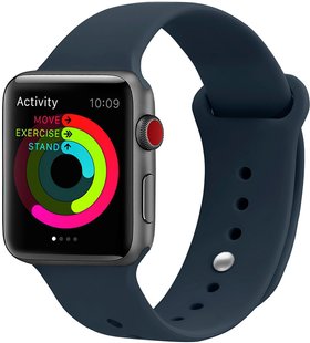 UWatch Silicone Strap for Apple Watch 42/44 mm Midnight Blue 101391 фото