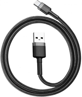 Baseus Cafule Cable USB For Type-C 3A 0.5m Gray Black F_139383 фото