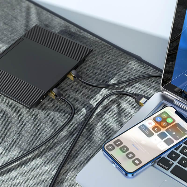 Hoco US02 Level pure copper gigabit ethernet cable(L=3M) Black 145020 фото