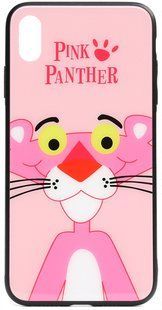 TOTO Cartoon Print Glass Case Apple iPhone X/XS Pink Panther 93362 фото