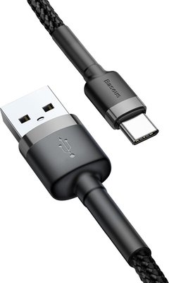 Baseus Cafule Cable USB For Type-C 3A 1m Gray Black F_138632 фото