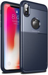 Ipaky Shield Series/Elegant Grid Design TPU Hybrid Case Apple iPhone XS Blue 98976 фото
