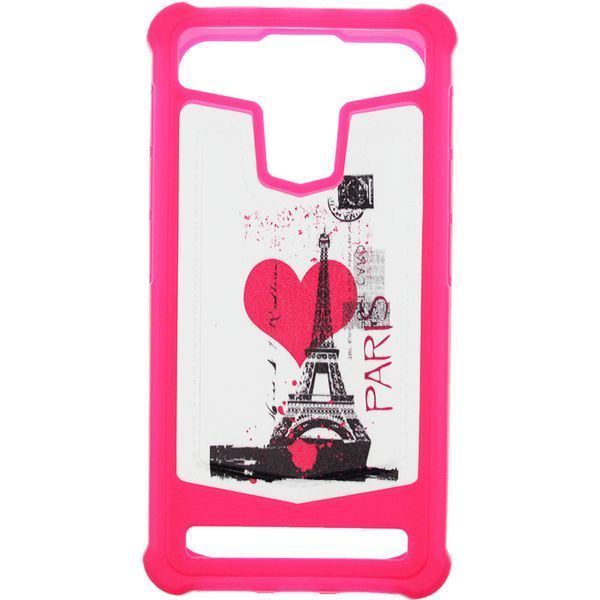 TOTO Universal TPU case with image 5" Eiffel Tower Pink 54043 фото