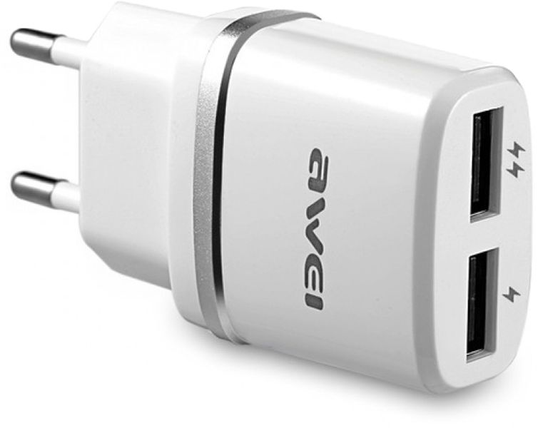 AWEI C-930 Travel charger 2USB 2.1A White/Gold F_87166 фото