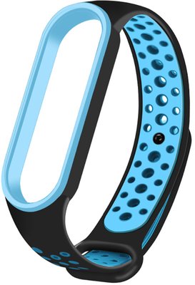 UWatch Replacement Sports Strap for Mi Band 5/6/7 Black/Blue F_126657 фото