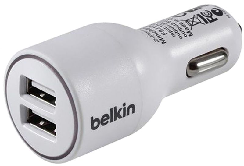 Belkin Car charger 2USB 2.1A Soft White 57727 фото