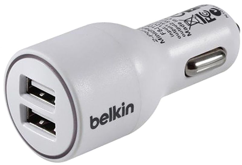 Belkin Car charger 2USB 2.1A Soft White F_57727 фото