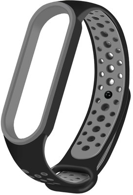 UWatch Replacement Sports Strap for Mi Band 5/6/7 Black/Grey F_126652 фото
