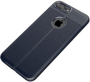 Ipaky TPU Litchi Stria Series Case Apple iPhone 7 Plus/8 Plus Blue 99059 фото