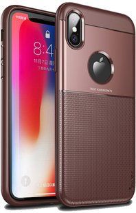 Ipaky Shield Series/Elegant Grid Design TPU Hybrid Case Apple iPhone XS Max Brown 98983 фото