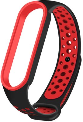 UWatch Replacement Sports Strap for Mi Band 5/6/7 Black/Red F_126649 фото