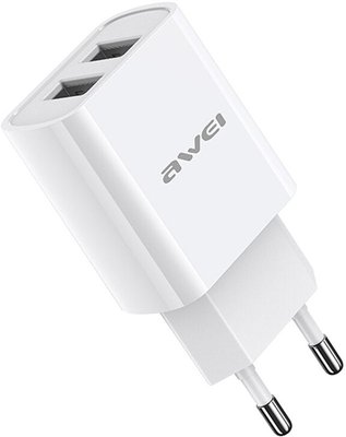 AWEI C3 Travel charger 2USB 2.1A White F_131196 фото