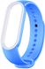 UWatch Double Color Replacement Silicone Band For Xiaomi Mi Band 5/6/7 Light Blue/White Line 126645 фото 1