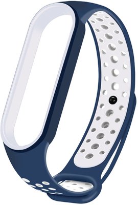 UWatch Replacement Sports Strap for Mi Band 5/6/7 Blue/White F_126650 фото
