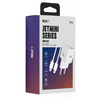 Relict JetMini GaN 30W/1 USB-C+ Type-C cable White 147770 фото