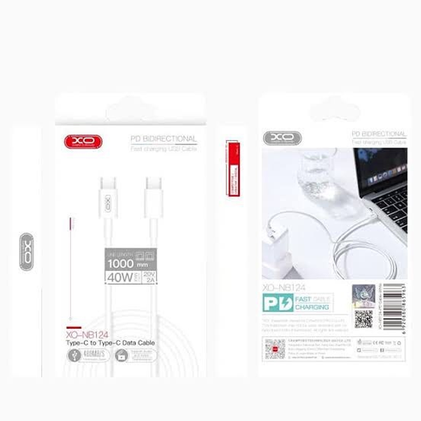 XO PD Type-C to Type-C NB124 40W/1m White 144973 фото