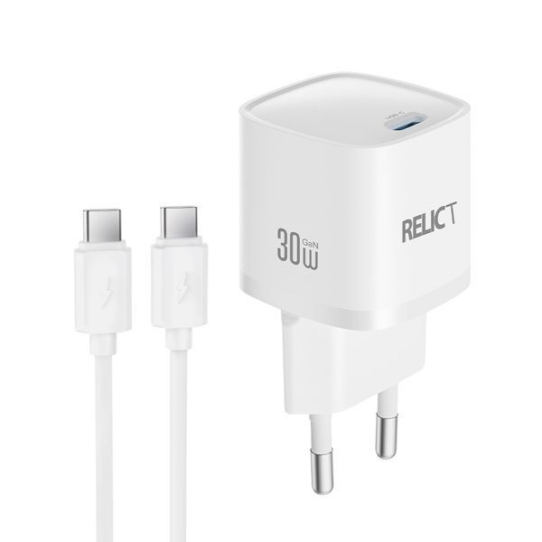 Relict JetMini GaN 30W/1 USB-C+ Type-C cable White 147770 фото