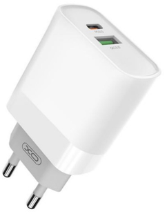 XO L64 PD Power Adapter 20W/1 USB 1 USB-C + Type-C fast cable White 144721 фото