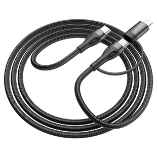 Borofone BX61 Type-C to Type-C+iP 3A 60W Black 145059 фото