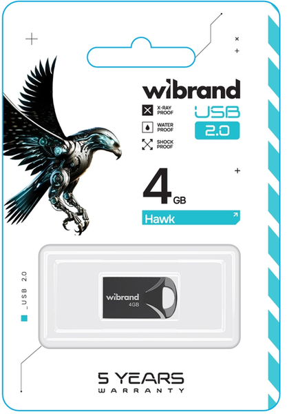 Wibrand USB 2.0 Hawk 4Gb Black 144740 фото