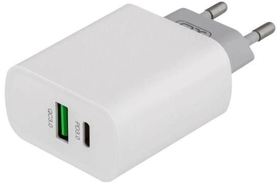 XO L64 PD Power Adapter 20W/1 USB 1 USB-C + Type-C fast cable White 144721 фото