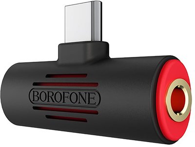 Borofone BV8 2-in-1 audio converter for USB-C to USB-C & 3.5mm jack Black F_135553 фото