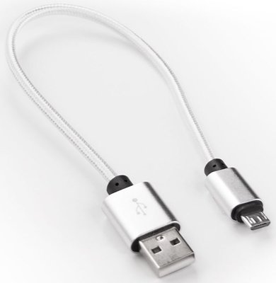 Dengos NTK-M-SHRT Round Micro USB-USB 2.0 Cable 0.25m White F_132075 фото