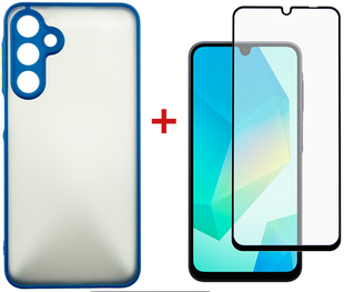 Dengos Matte TPU Case для Samsung Galaxy A16 5G + Cкло Blue 145976 фото