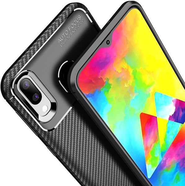 TOTO TPU Carbon Fiber 1,5mm Case Samsung Galaxy M20 Black 95695 фото