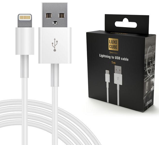 Luxe Cube Lightning to USB for iPhone 5/5S/6/6S White 38530 фото