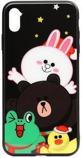 TOTO Cartoon Print Glass Case Apple iPhone XS Max Line friends all about 93275 фото