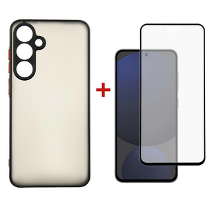 Dengos Matte TPU Case для Samsung Galaxy S24 FE + Cкло Black 145975 фото