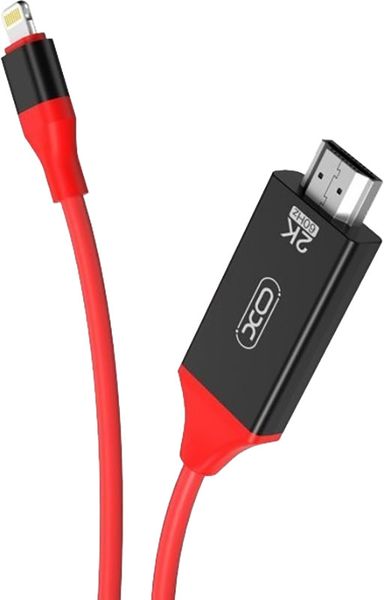 XO GB006 Lightning to HDMI 2K 60Hz/1080p 2.0m Black-Red F_140401 фото