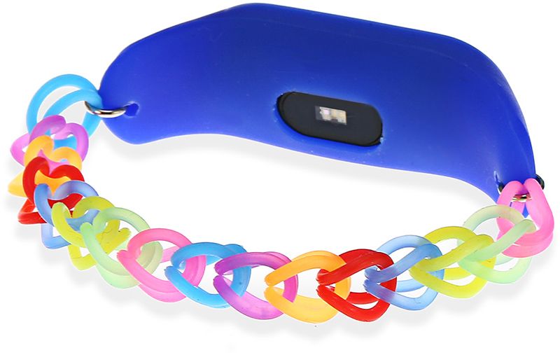 UWatch Fashion Rainbow Color Elastic StretchReplacement Silicone Strap For Xiaomi Band 2 Blue F_63664 фото