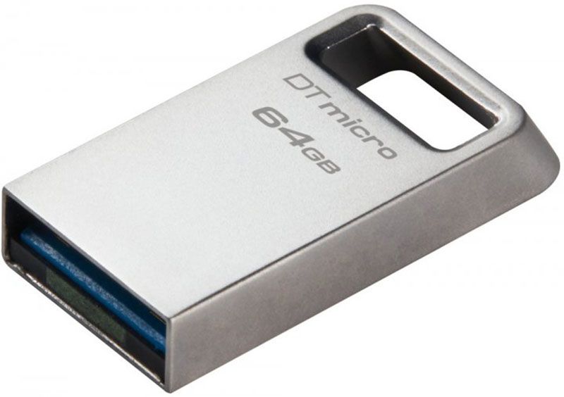 Kingston USB 3.2 DT Micro Metal 200Mb/s 64GB Silver F_139739 фото