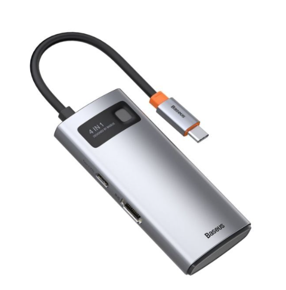 Baseus Metal Gleam Series 4-in-1 Multifunctional Type-C HUB Docking Station Gray 147333 фото