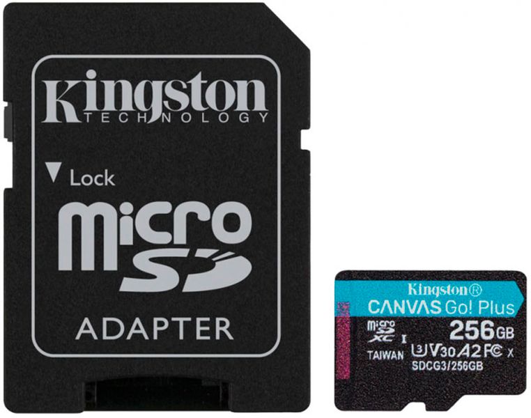 Kingston microSDHC/SDXC Canvas Go Plus 170R A2 U3 V30 Card SD adapter 256Gb 119825 фото