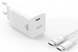 XO CE10 1USB-C PD 65W Charger + type-c cable White 144717 фото 2