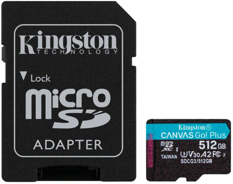 Kingston microSDHC/SDXC Canvas Go Plus 170R A2 U3 V30 Card SD adapter 512Gb 119827 фото