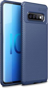 TOTO TPU Carbon Fiber 1,5mm Case Samsung Galaxy S10 Dark Blue 95703 фото