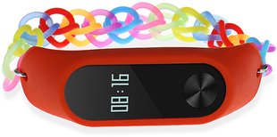 UWatch Fashion Rainbow Color Elastic Stretch Replacement Silicone Strap For Xiaomi Band 2 Red 63661 фото