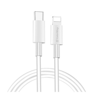 ColorWay Type-C - Apple Lightning PD Fast Charging 3.0А 1м White 143799 фото