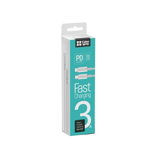 ColorWay Type-C - Apple Lightning PD Fast Charging 3.0А 1м White 143799 фото