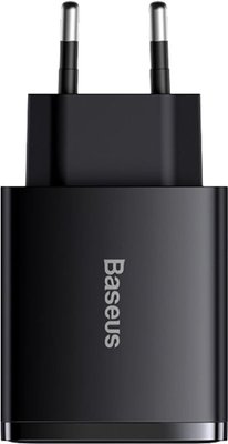 Baseus Compact Quick Charger 2USB+USB-C 30W EU Black F_139391 фото
