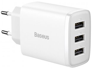 Baseus Compact Charger 3U 17W EU White 140767 фото