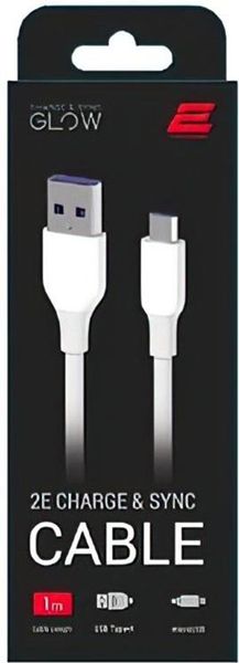 2E USB-A - microUSB Glow 1m White F_139436 фото