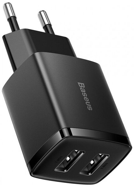 Baseus Compact Charger 2USB 10.5W EU Black 139389 фото