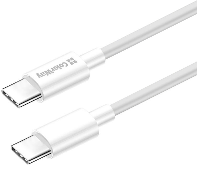 ColorWay Type-C - Type-C TPE PD Fast Charging 60W 3.0А 1м White 143801 фото