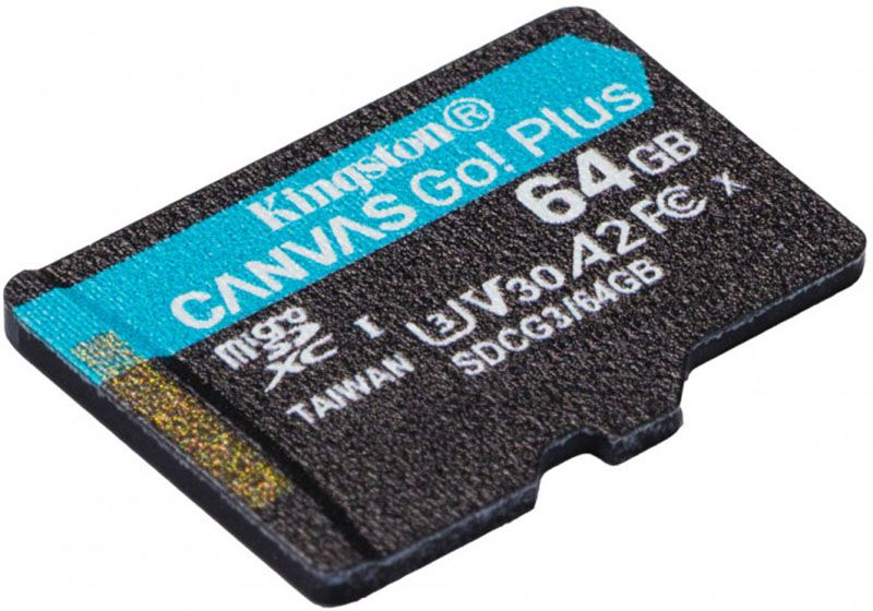 Kingston microSDHC/SDXC Canvas Go Plus 170R A2 U3 V30 Single Pack 64Gb 119822 фото